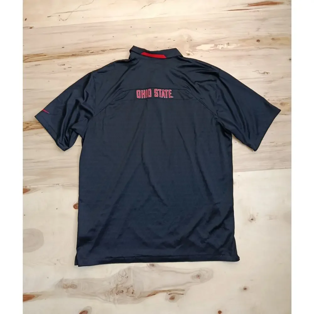 Nike Ohio State Buckeyes Dri-FIT Polo Shirt Men's Large Black Performance